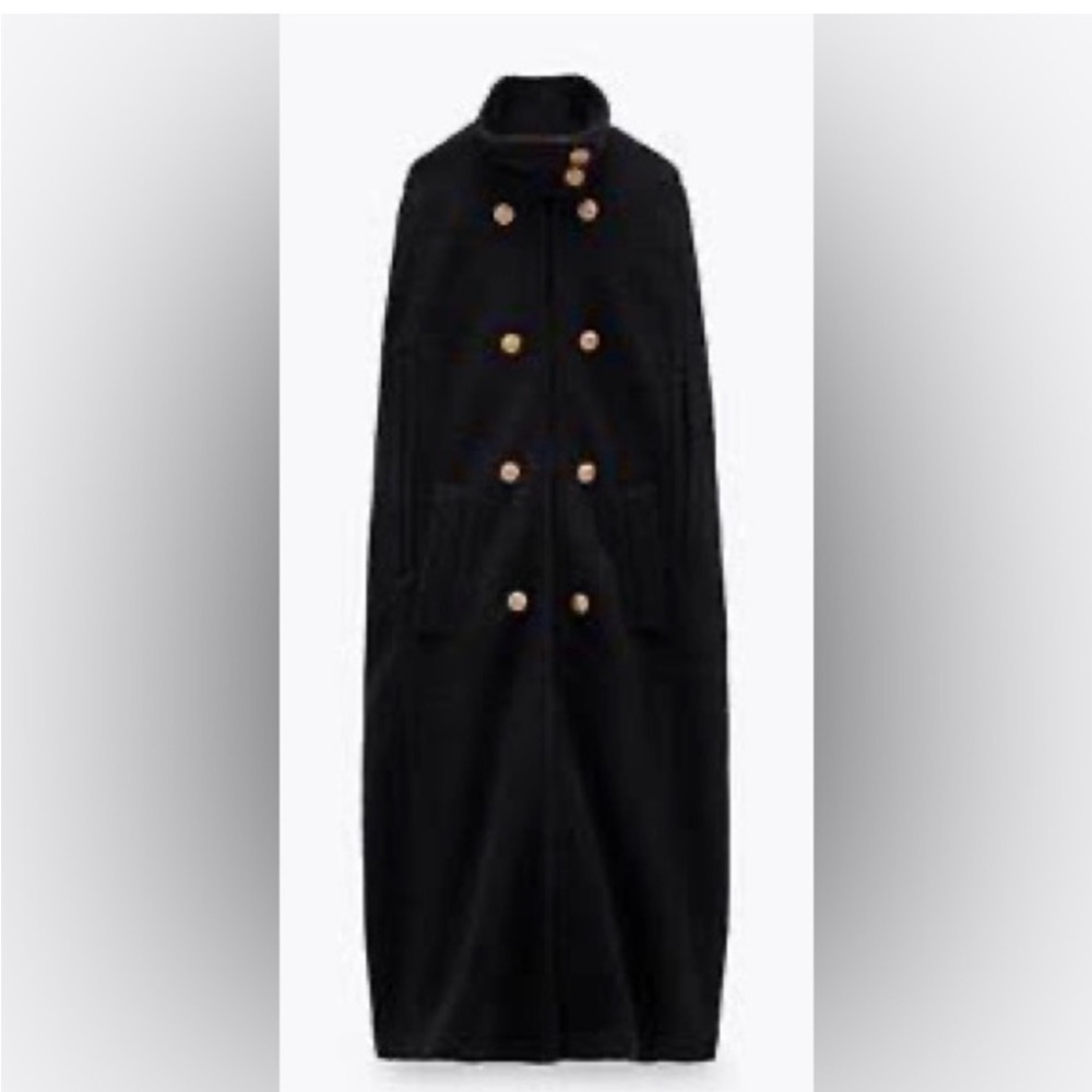 Zara limited edition wool blend Cape Coat - Picture 5 of 13